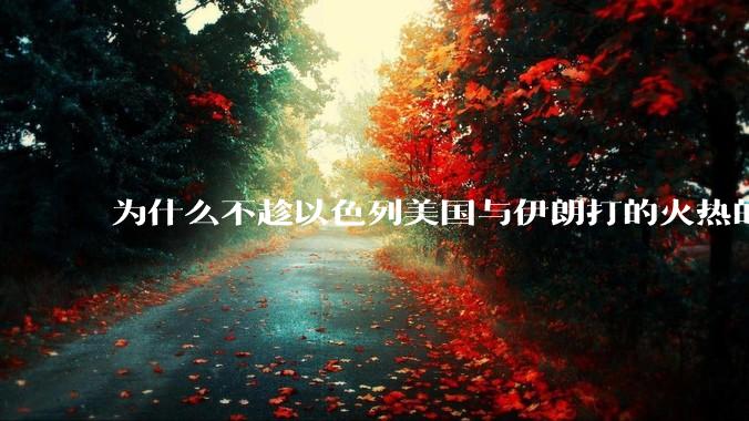 为什么不趁以色列美国与伊朗打的火热的时机收复台湾呢？